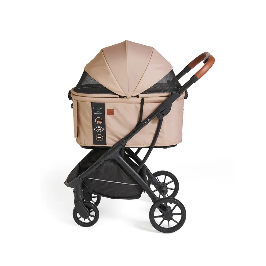 Fikago - Poussette pour chiens et chats AGILE HUGGY beige