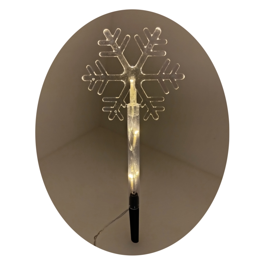 Flocon LED de Noël pour l'extérieur, blanc chaud, 3xLED/2xAA, IP44