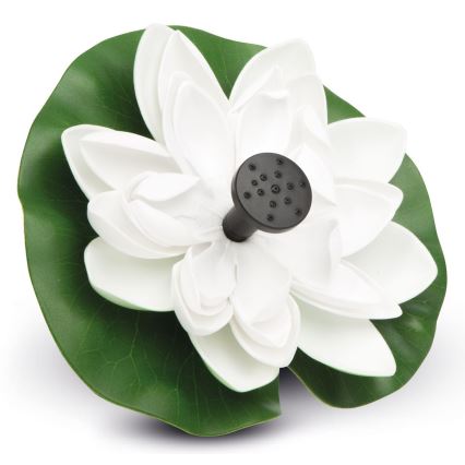 Fontaine solaire 1,4W/7V nénuphar blanc