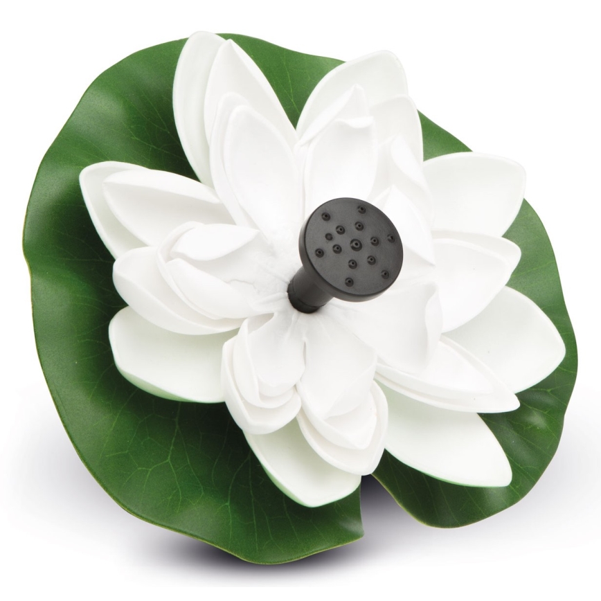 Fontaine solaire 1,4W/7V nénuphar blanc