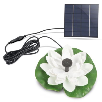 Fontaine solaire 1,4W/7V nénuphar blanc