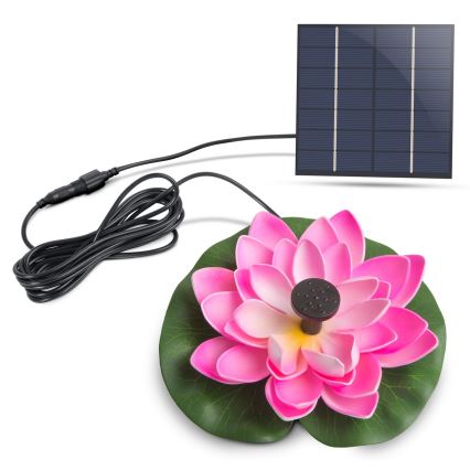 Fontaine solaire 1,4W/7V nénuphar rose