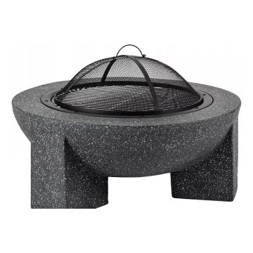 Foyer portable avec grille 79,5x38 cm noir/granit foncé