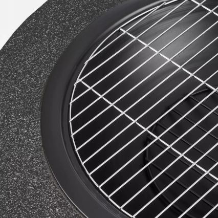 Foyer portable avec grille 79,5x38 cm noir/granit foncé