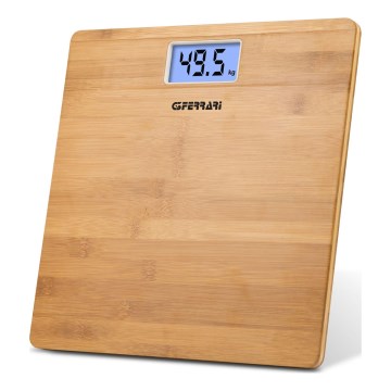 G3Ferrari G30042 - Pèse-personne numérique, fonctionne avec 2 piles AAA, plateau en bambou