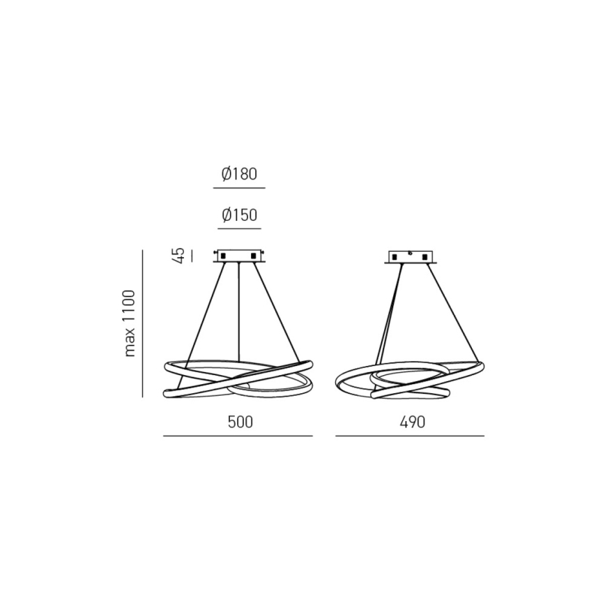 Gea Luce DIVA S P ORO - Suspension filaire à intensité variable LED DIVA LED/43W/230V doré