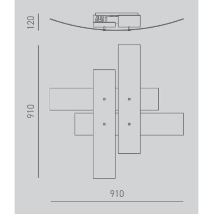 Gea Luce LARA P G arg - Plafonnier LARA 4xE27/52W/230V 91 cm argent