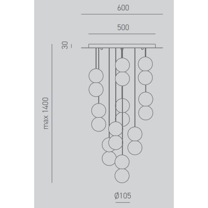 Gea Luce SFERA S10 G - Suspension filaire SFERA 10xG9/28W/230V