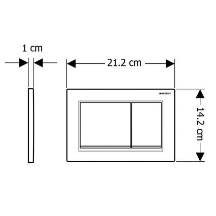 Geberit 115.080.01.1 - Plaque de commande Omega30 21,2x14,2 cm blanche