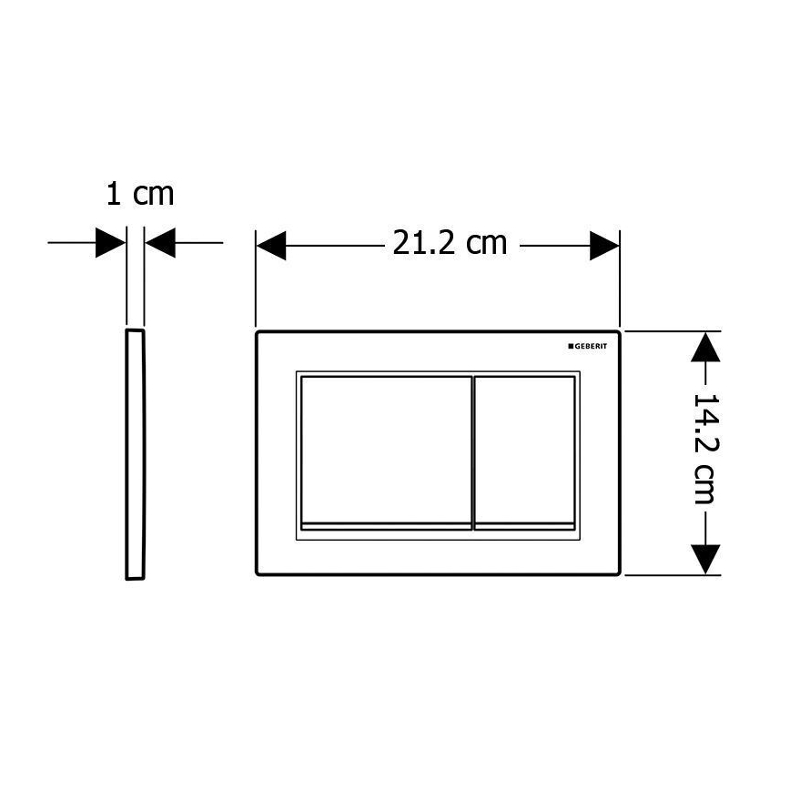 Geberit 115.080.01.1 - Plaque de commande Omega30 21,2x14,2 cm blanche