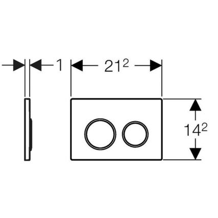 Geberit 115.085.KH.1 - Plaque de commande Omega20 21,2 x 14,2 cm chrome brillant/chrome mat