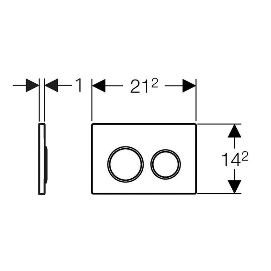 Geberit 115.085.KH.1 - Plaque de commande Omega20 21,2 x 14,2 cm chrome brillant/chrome mat