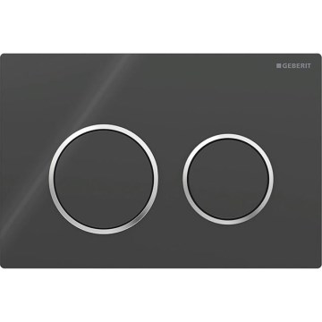 Geberit 115.085.KM.1 - Plaque de déclenchement Omega20 21,2 x 14,2 cm noir/chrome brillant