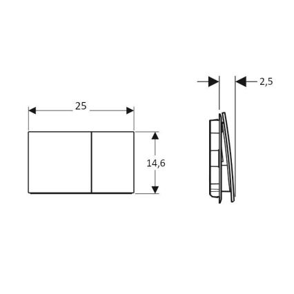 Geberit 115.622.JL.1 - Plaque de commande Sigma70 25x14,6 cm gris sable