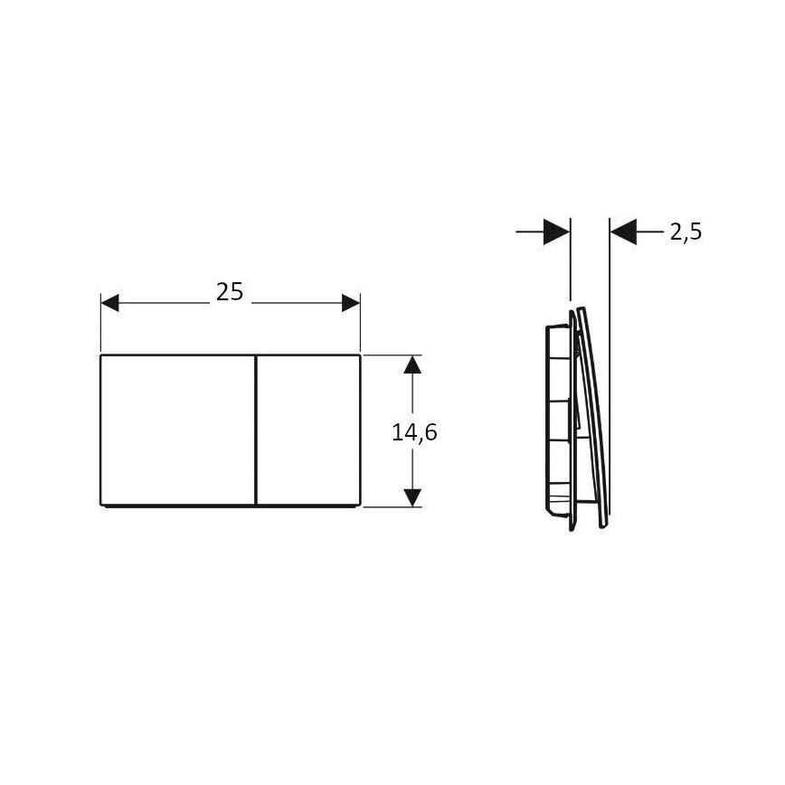 Geberit 115.622.JL.1 - Plaque de commande Sigma70 25x14,6 cm gris sable
