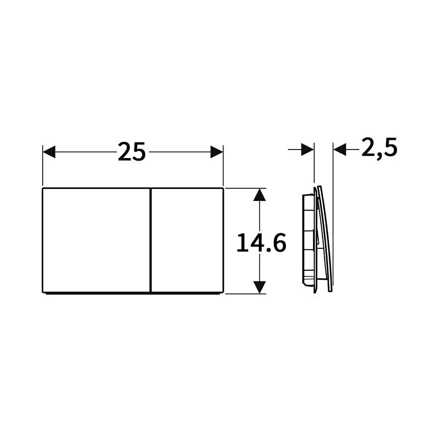 Geberit 115.622.SI.1 - Plaque de commande Sigma70 25 x 14,6 cm blanche