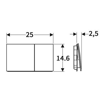 Geberit 115.622.SJ.1 - Plaque de commande Sigma70 25x14,6 cm noir