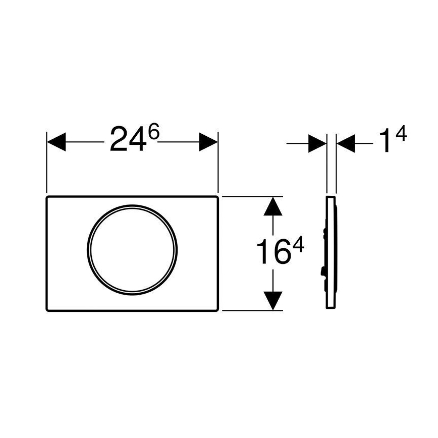 Geberit 115.758.KJ.5 - Plaque de commande Sigma10 24,6x16,4 cm blanc/chrome brillant