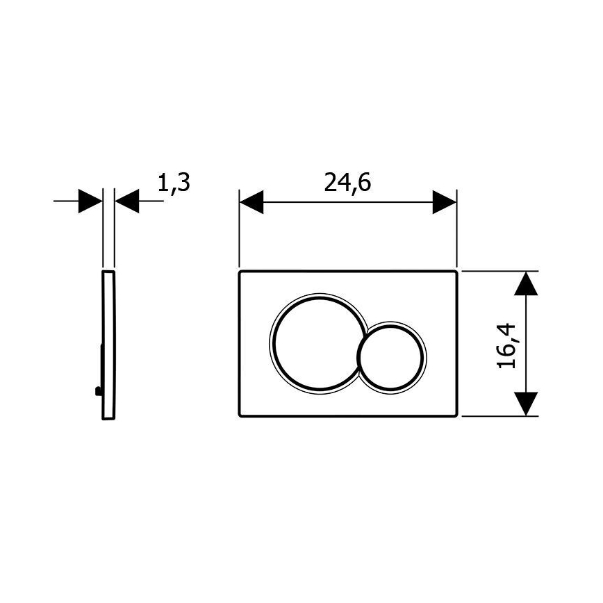 Geberit 115.770.KA.5 - Plaque de commande Sigma01 Round 24,6 x 16,4 cm chrome brillant / chrome mat