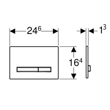 Geberit 115.788.11.2 - Plaque de commande Sigma50 24,6x16,4 cm blanc/chrome mat