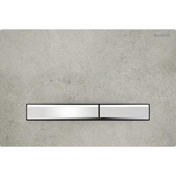 Geberit 115.788.JV.2 - Plaque de commande Sigma50 24,6x16,4 cm décor béton/chrome mat