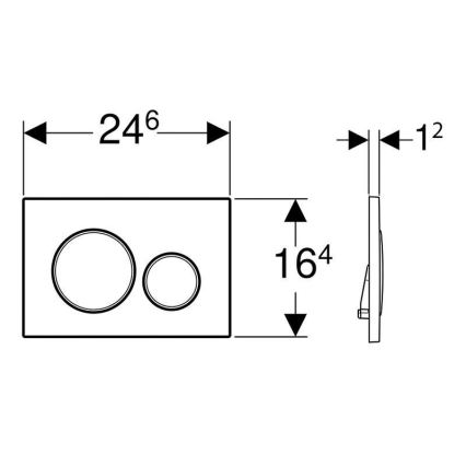 Geberit 115.882.KH.1 - Plaque de commande Sigma20 24,6x16,4 cm chrome mat