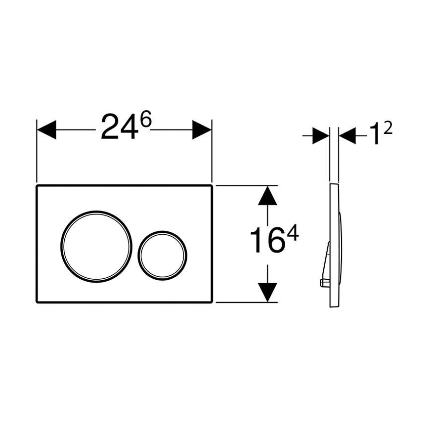 Geberit 115.882.KH.1 - Plaque de commande Sigma20 24,6x16,4 cm chrome mat