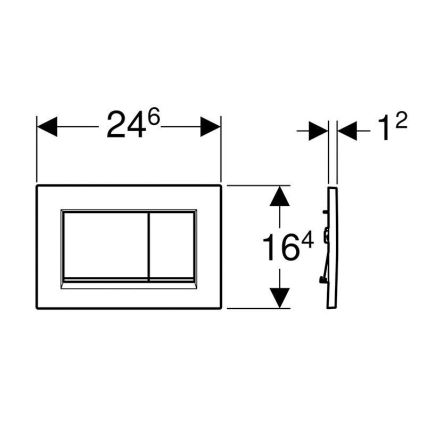 Geberit 115.883.JQ.1 - Plaque de commande Sigma30 24,6x16,4 cm chrome mat/chrome brillant