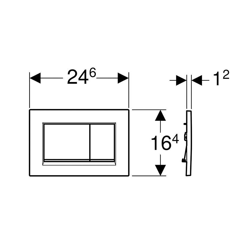 Geberit 115.883.JQ.1 - Plaque de commande Sigma30 24,6x16,4 cm chrome mat/chrome brillant