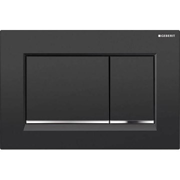 Geberit 115.883.KM.1 - Plaque de commande Sigma30 24,6 x 16,4 cm noir/chrome brillant