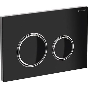 Geberit 115.884.SJ.1 - Plaque de commande Sigma50 24,6x16,4 cm noir/chrome brillant