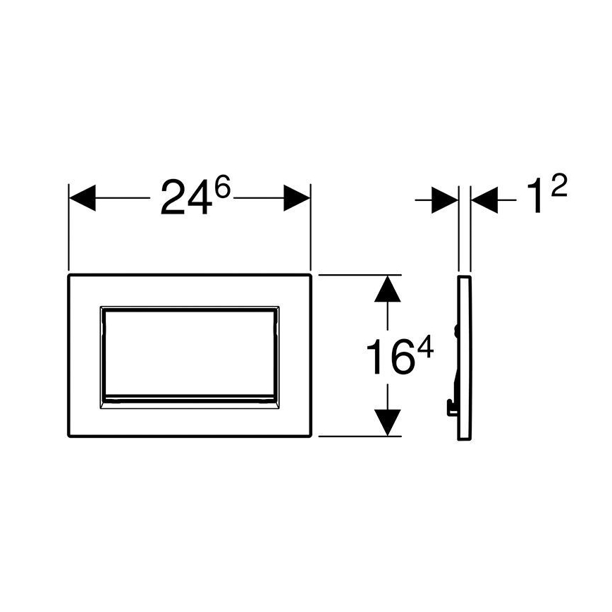 Geberit 115.893.KJ.1 - Plaque de commande Sigma30 24,6x16,4 cm blanche/chrome brillant