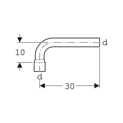 Geberit 118.011.11.1 - Coude d'extension 90° pour chasse d'eau, blanc alpin