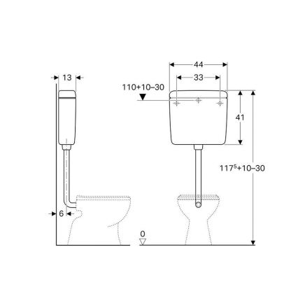 Geberit 127.005.11.1 - Réservoir de chasse AP127 6/9 l, blanc alpin