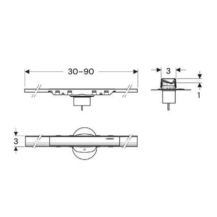 Geberit 154.446.QC.2 - Caniveau d'évacuation CleanLine 90 x 3 cm anthracite