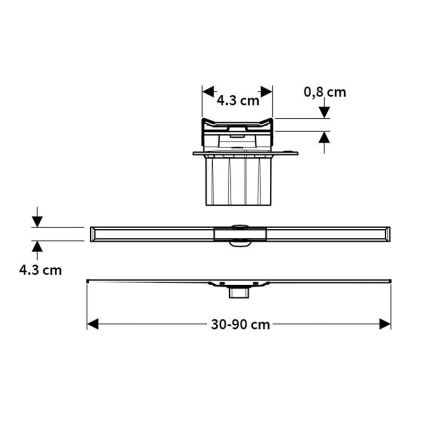Geberit 154.450.KS.1 - Caniveau d'évacuation CleanLine 90x4,3 cm en inox