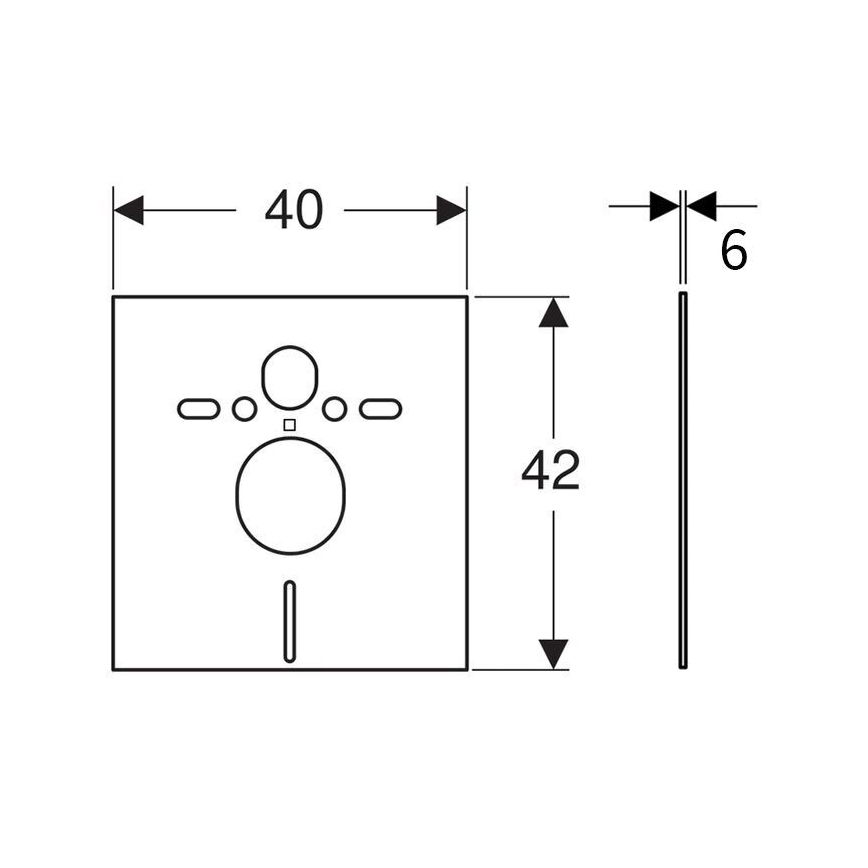 Geberit 156.050.00.1 - Plaque d'isolation blanche pour WC et bidet suspendus 40 x 42 cm