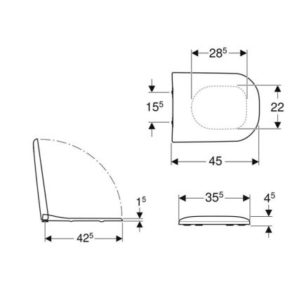 Geberit 500.236.01.1 - Abattant WC SoftClose Smyle duroplast/blanc