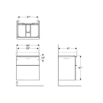 Geberit 500.352.00.1 - Meuble sous-lavabo Smyle Square 59 x 62 x 47 cm blanc