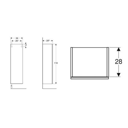 Geberit 500.361.JR.1 - Meuble de salle de bains mural Smyle Square 118 x 36 cm, finition noyer