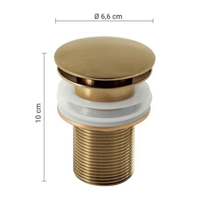 Gedy - Bonde de lavabo Clic-clac Ø 6,6 cm dorée