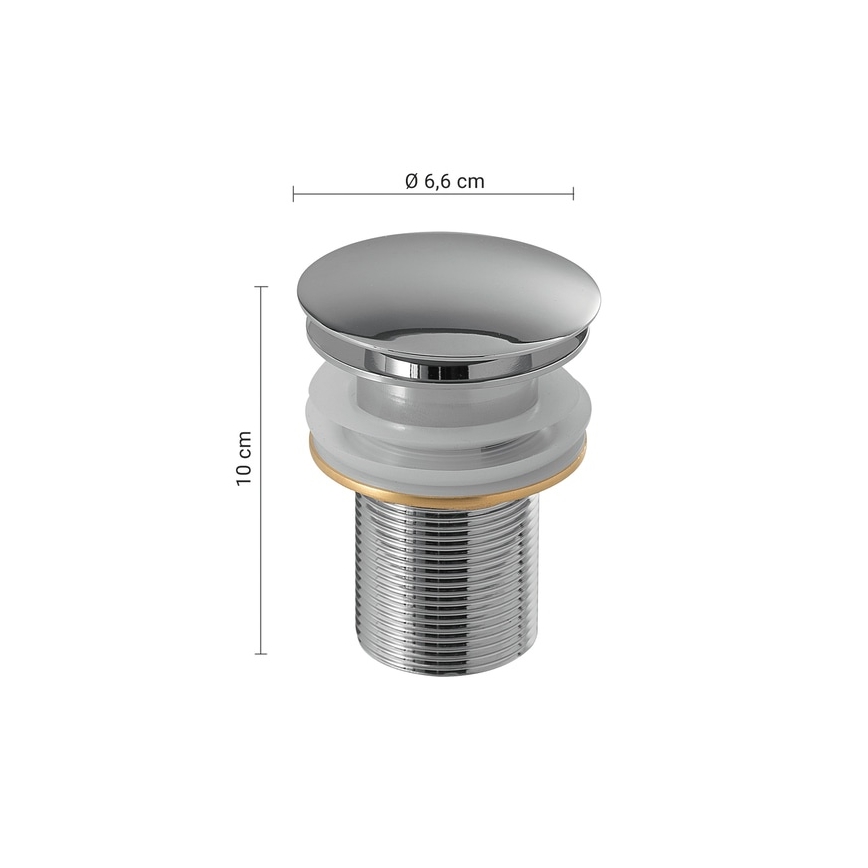 Gedy - Bonde de lavabo CLICK-CLACK Ø 6,6 cm, chrome brillant