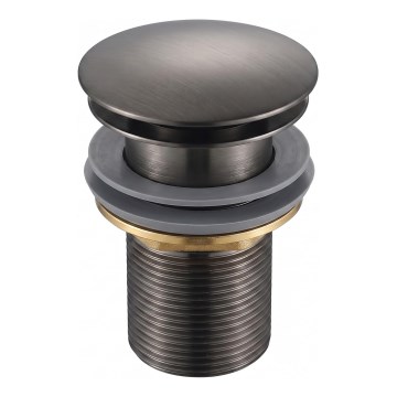 Gedy - Bonde de lavabo CLICK-CLACK Ø 6,6 cm gris métallisé