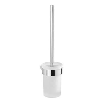 Gedy - Brosse de toilette à fixation murale PIRENEI chrome brillant/verre satin