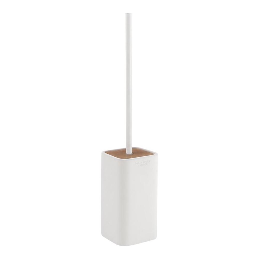 Gedy - Brosse de toilette sur pied NINFEA blanc/bambou