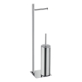 Gedy - Brosse WC sur pied avec porte-rouleau TRILLY chromé brillant