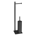 Gedy - Brosse WC sur pied avec porte-rouleau TRILLY, noir mat