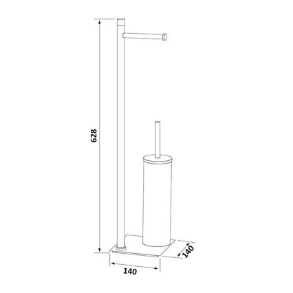 Gedy - Brosse WC sur pied avec porte-rouleau TRILLY, noir mat