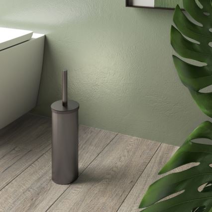 Gedy - Brosse WC sur pied SCOPINO gris métallisé