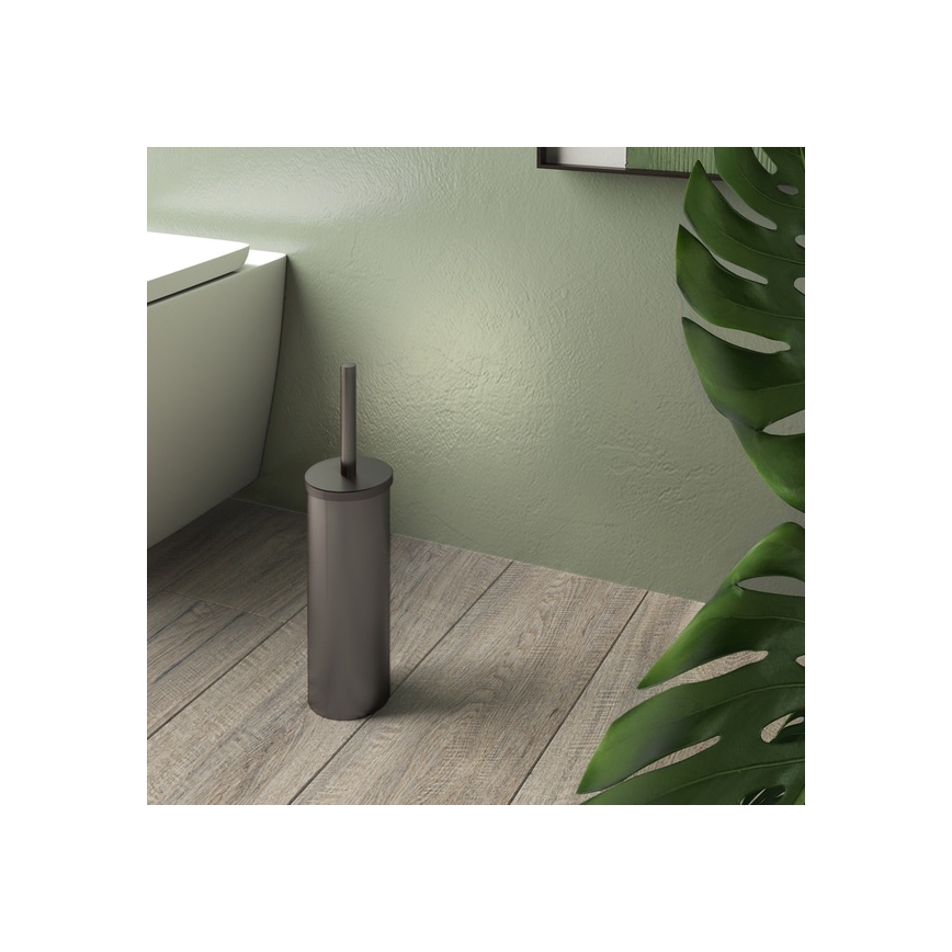 Gedy - Brosse WC sur pied SCOPINO gris métallisé